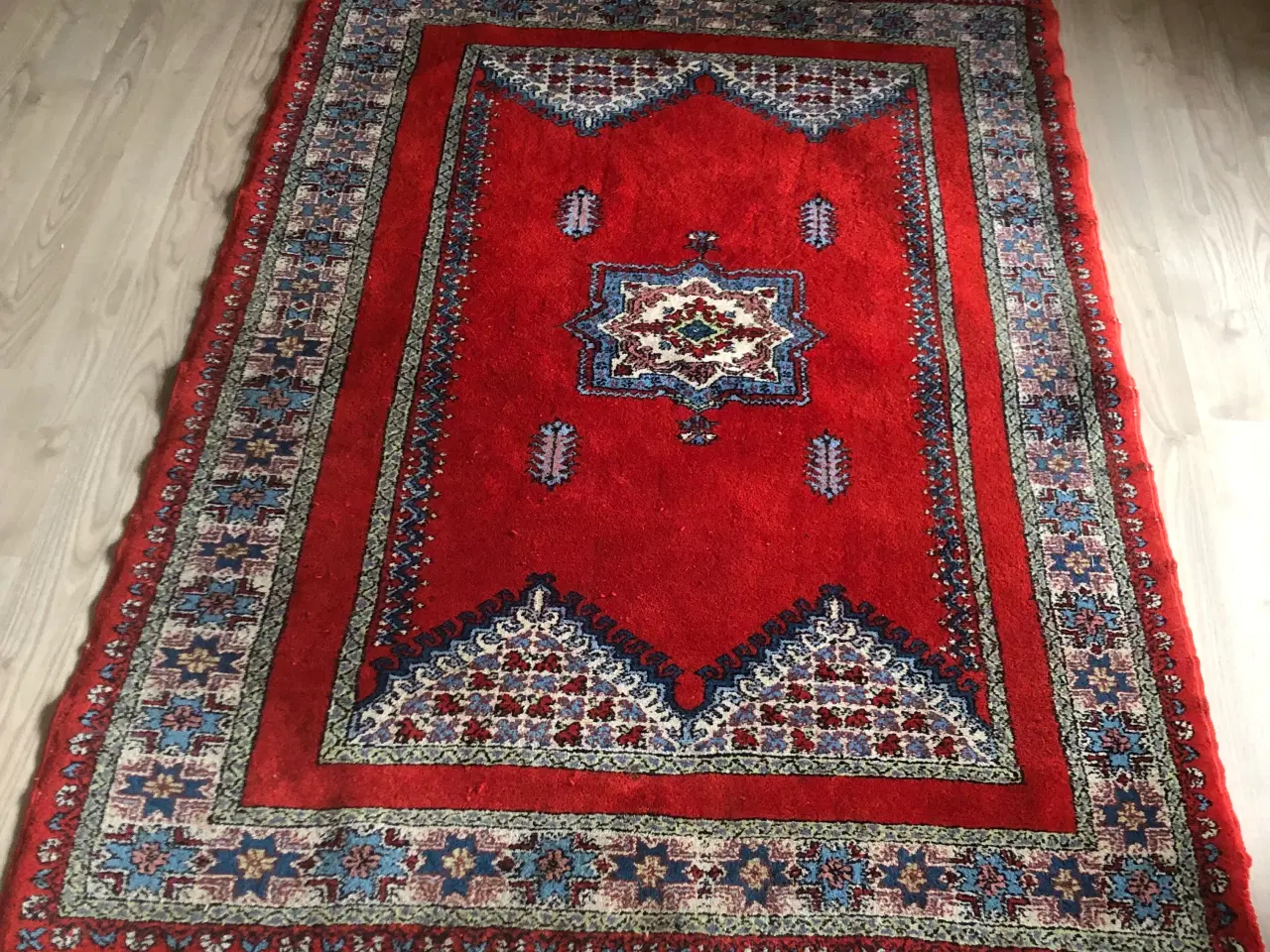 Billede 1 - Ægte tæppe håndvævet fra Marokko ..