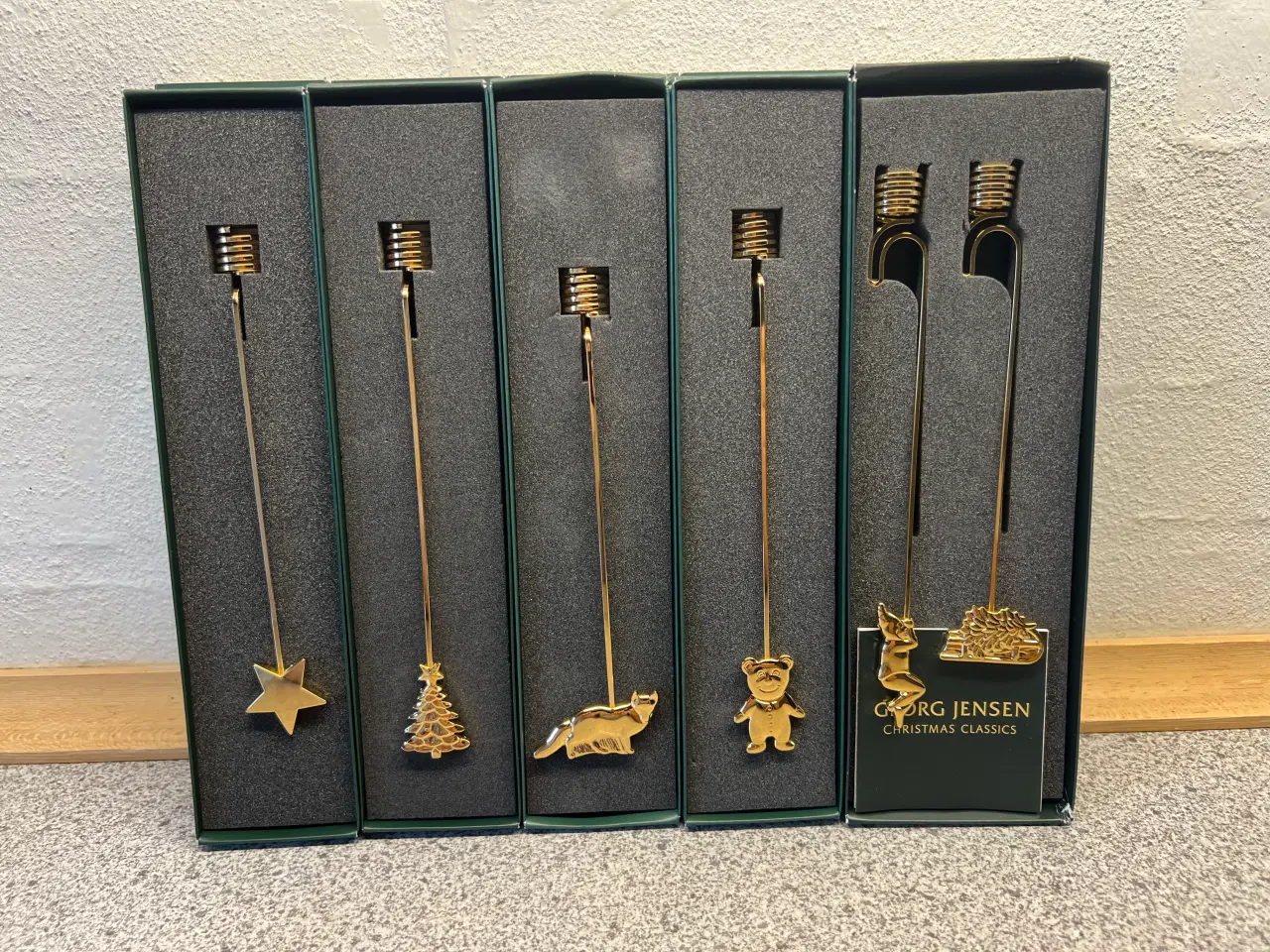 Billede 1 - Georg Jensen lyseholdere belagt med 24 karat guld.