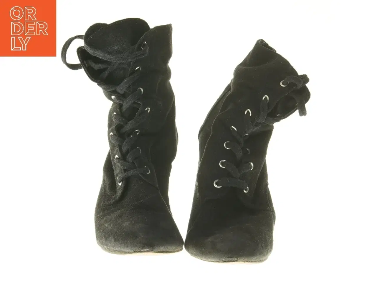 Billede 3 - Sort ankelstøvler med høj hæl fra Justfab (str. 37 )