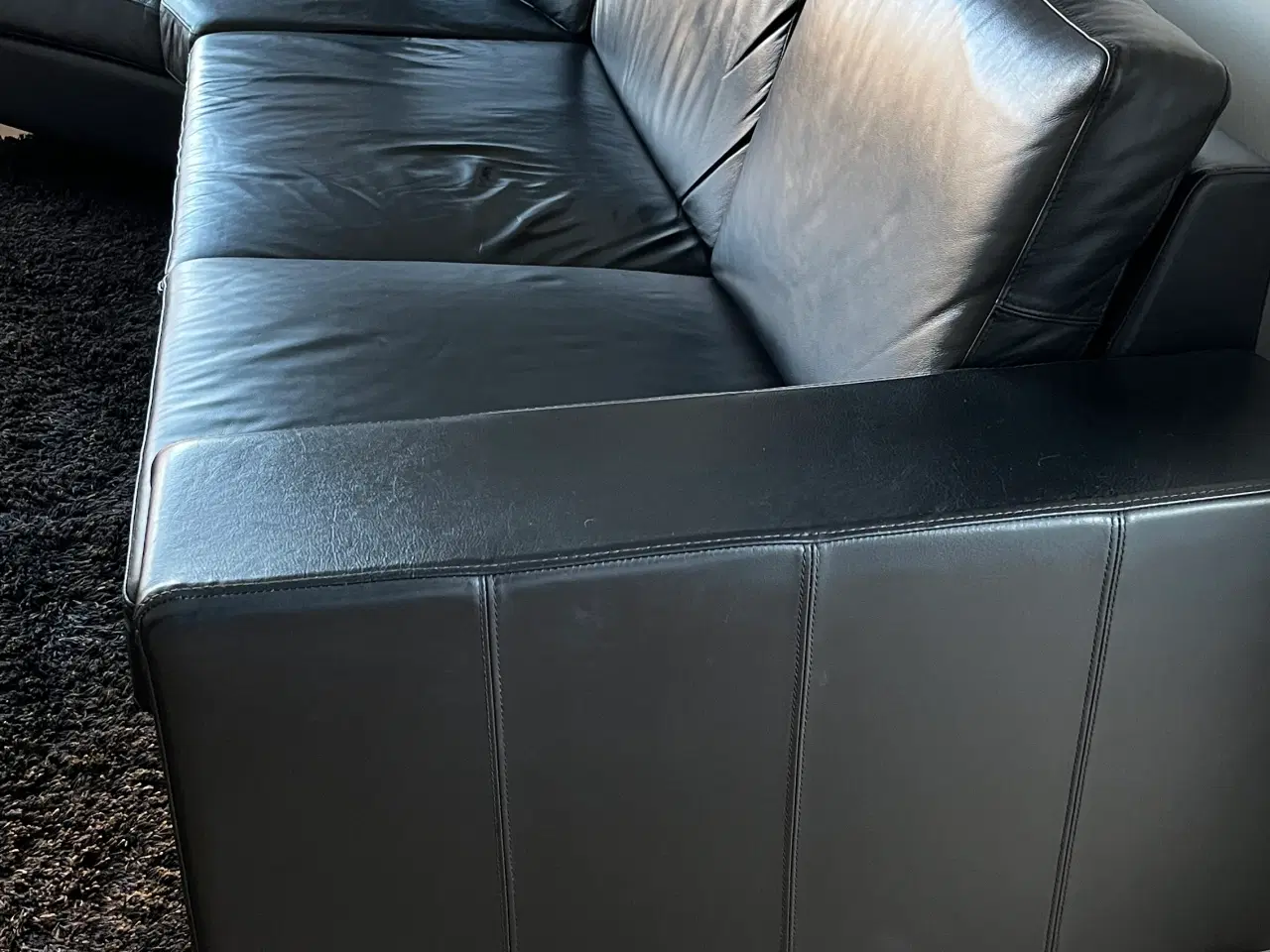 Billede 3 - Velholdt modul lædersofa special fremstillet 