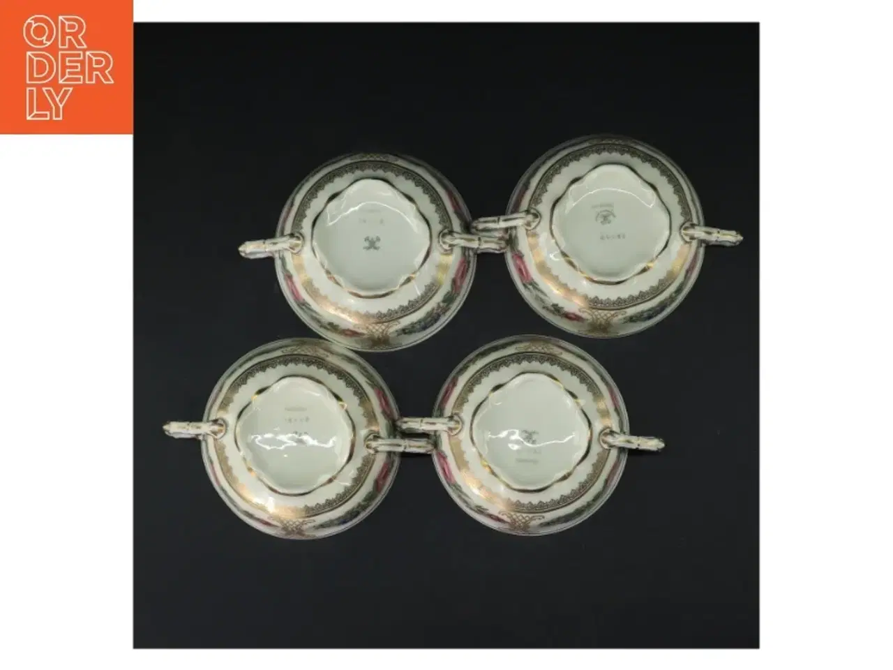 Billede 3 - Porcelænsskåle med blomstermotiv (str. Ø. 12,5 cm)