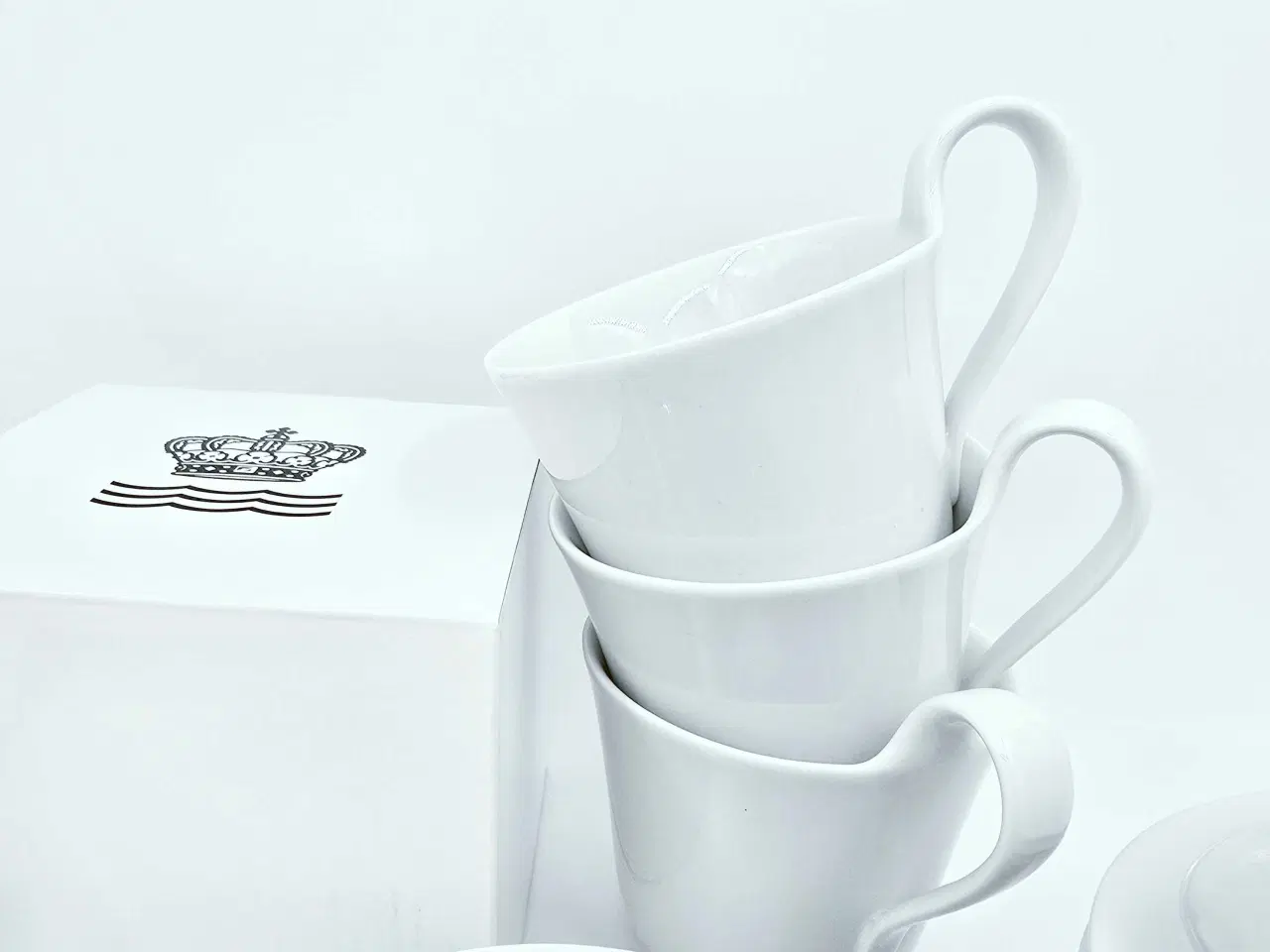 Billede 4 - Royal Copenhagen Hvid Højhankskop & Underkop 1 sor