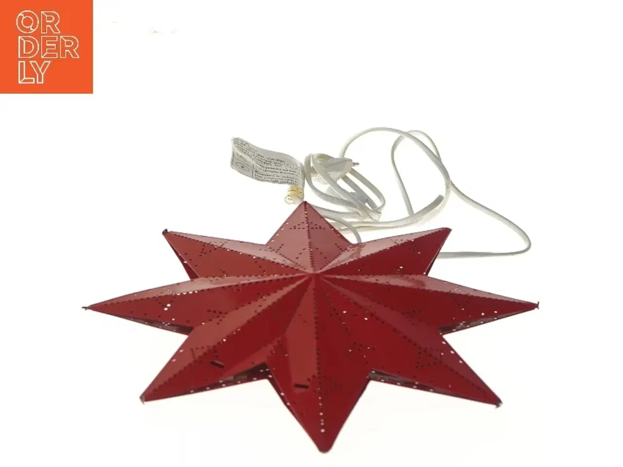 Billede 3 - Rød stjerne lampe (str. Ø 30 cm)