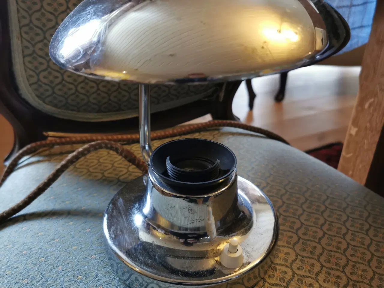 Billede 1 - Retro krom bordlampe, bauhaus style