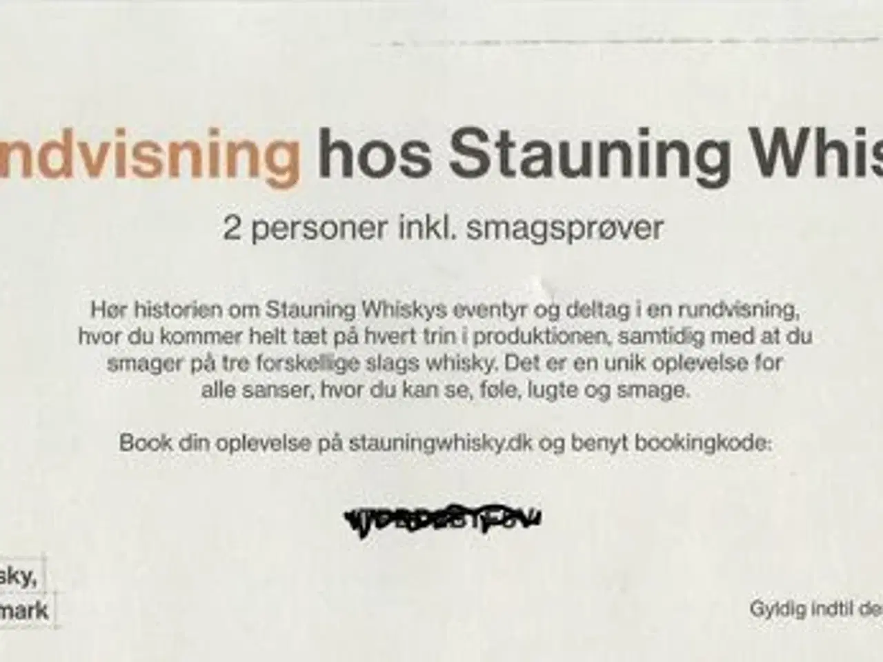 Billede 1 - Gavekort til Stauning whisky rundvisning