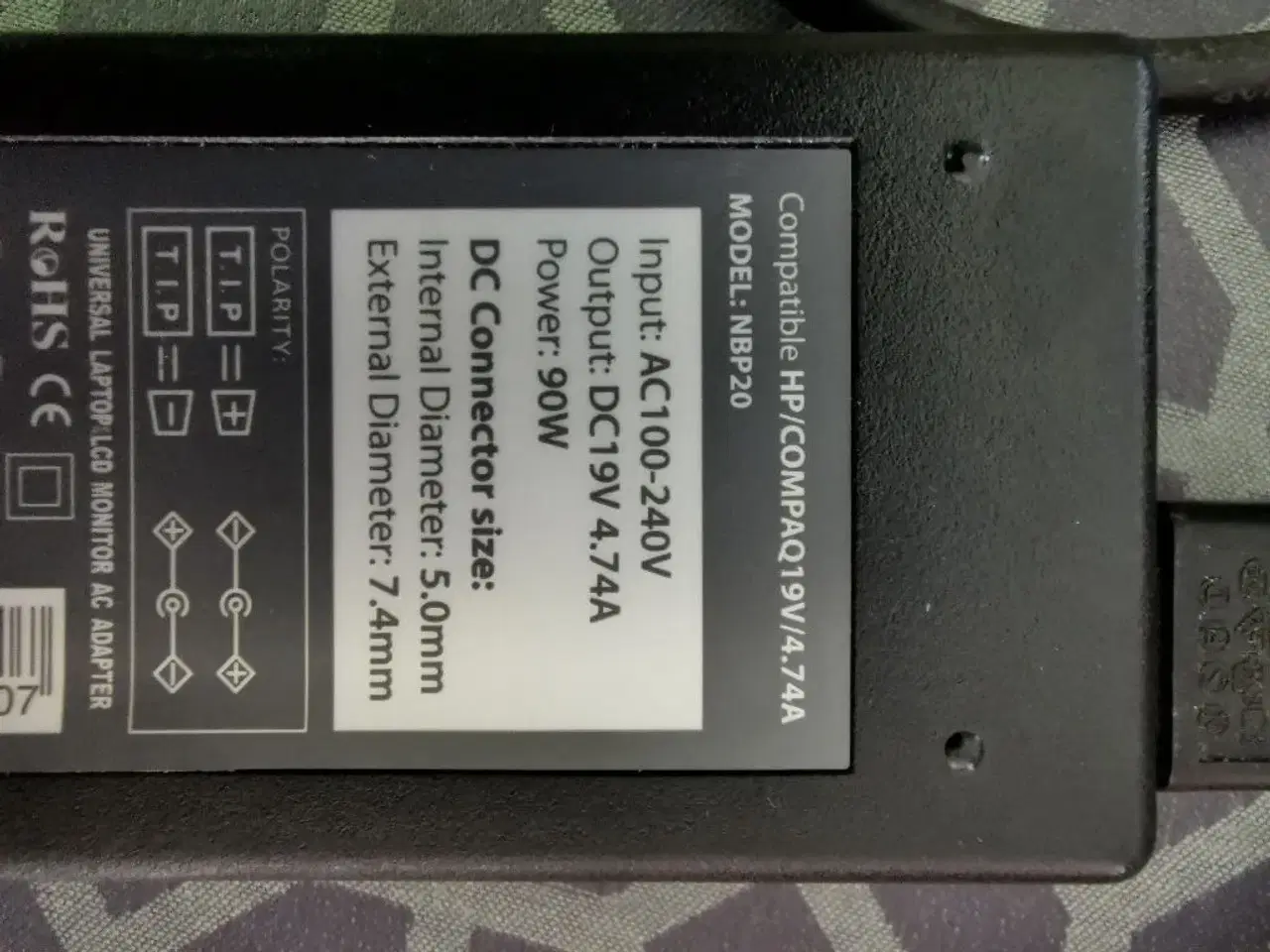 Billede 3 - Uoriginal strømforsyning HP G7 bærbar.