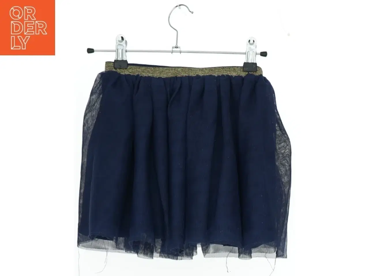 Billede 2 - Navyblå nederdel med glimmerbånd fra H&M (str. 110)