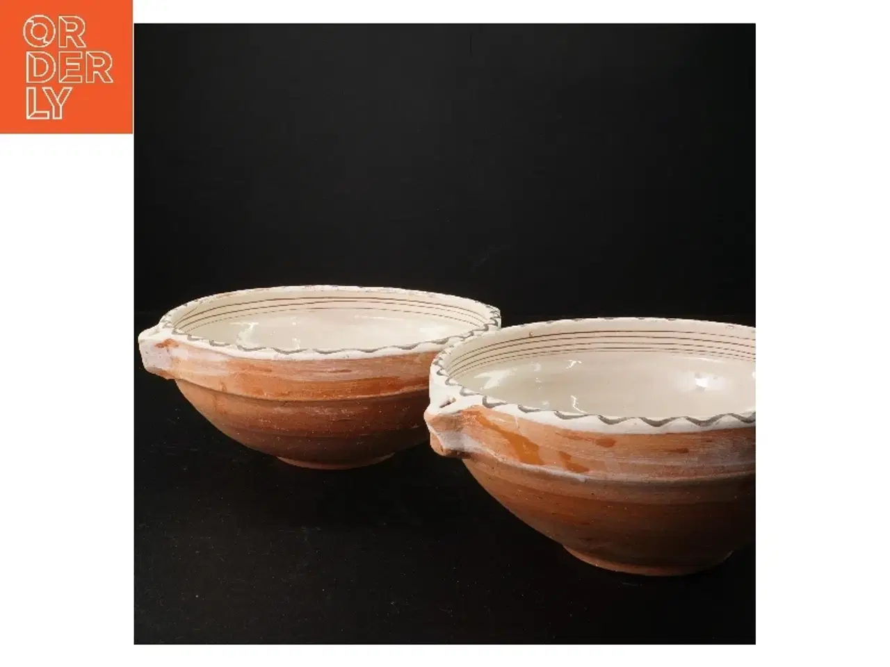 Billede 3 - Håndlavet lerskåle (str. 23 x 6 cm)