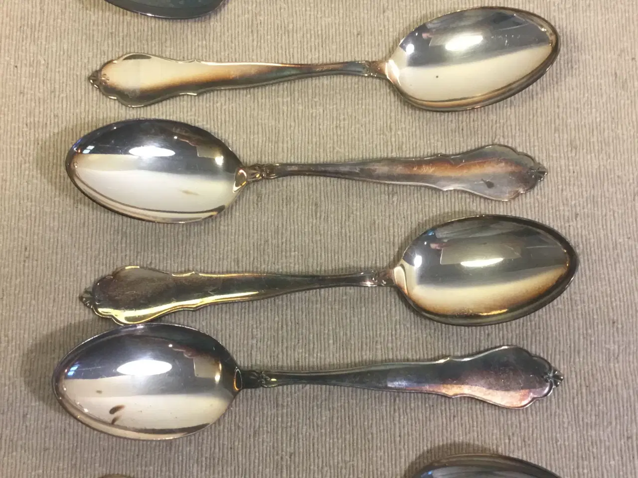 Billede 1 - 6 Vintage sølvplet Middagsskeer 