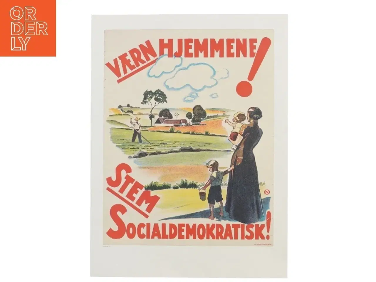 Billede 1 - Vintage politisk plakat (str. 40x30 cm)