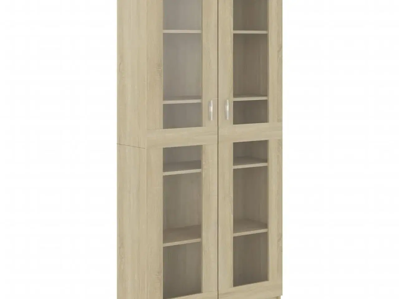 Billede 2 - Vitrineskab 82,5x30,5x185 cm konstrueret træ sonoma-eg