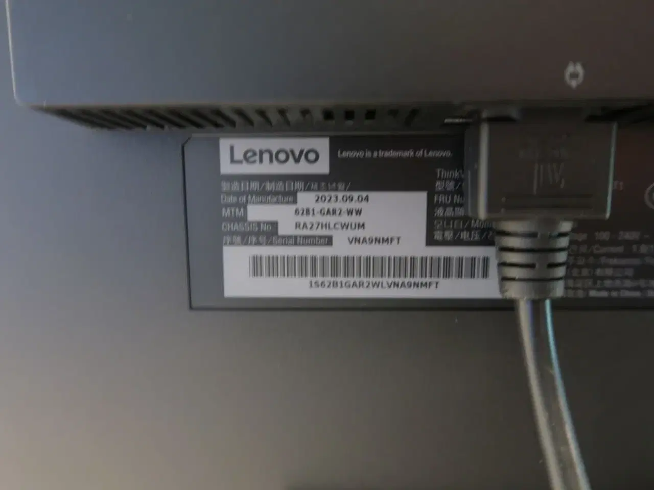 Billede 3 - Lenovo ThinkVision T27h-2L 27" QHD-skærm