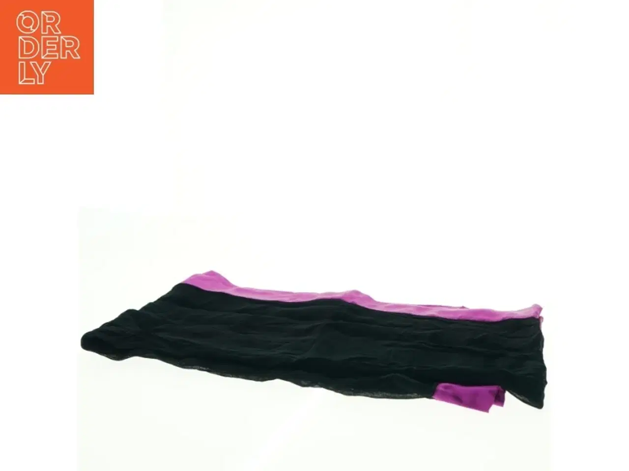 Billede 1 - Sort halstørklæde med pink kant fra Masai (str. 50 x 175 cm)