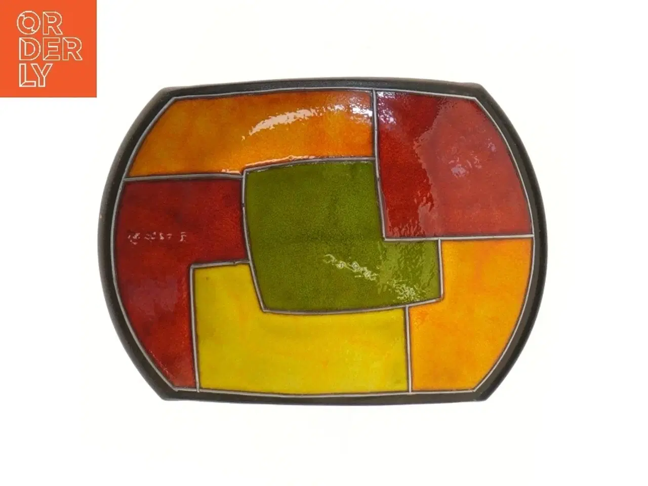 Billede 1 - Farverigt keramikfad (str. 23x17 cm)