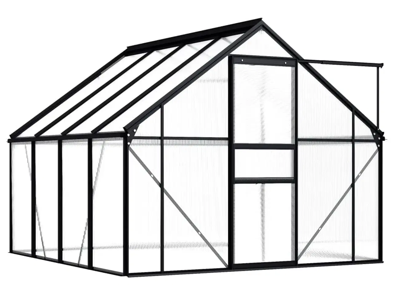 Billede 2 - Drivhus 4,75 m² aluminium antracitgrå