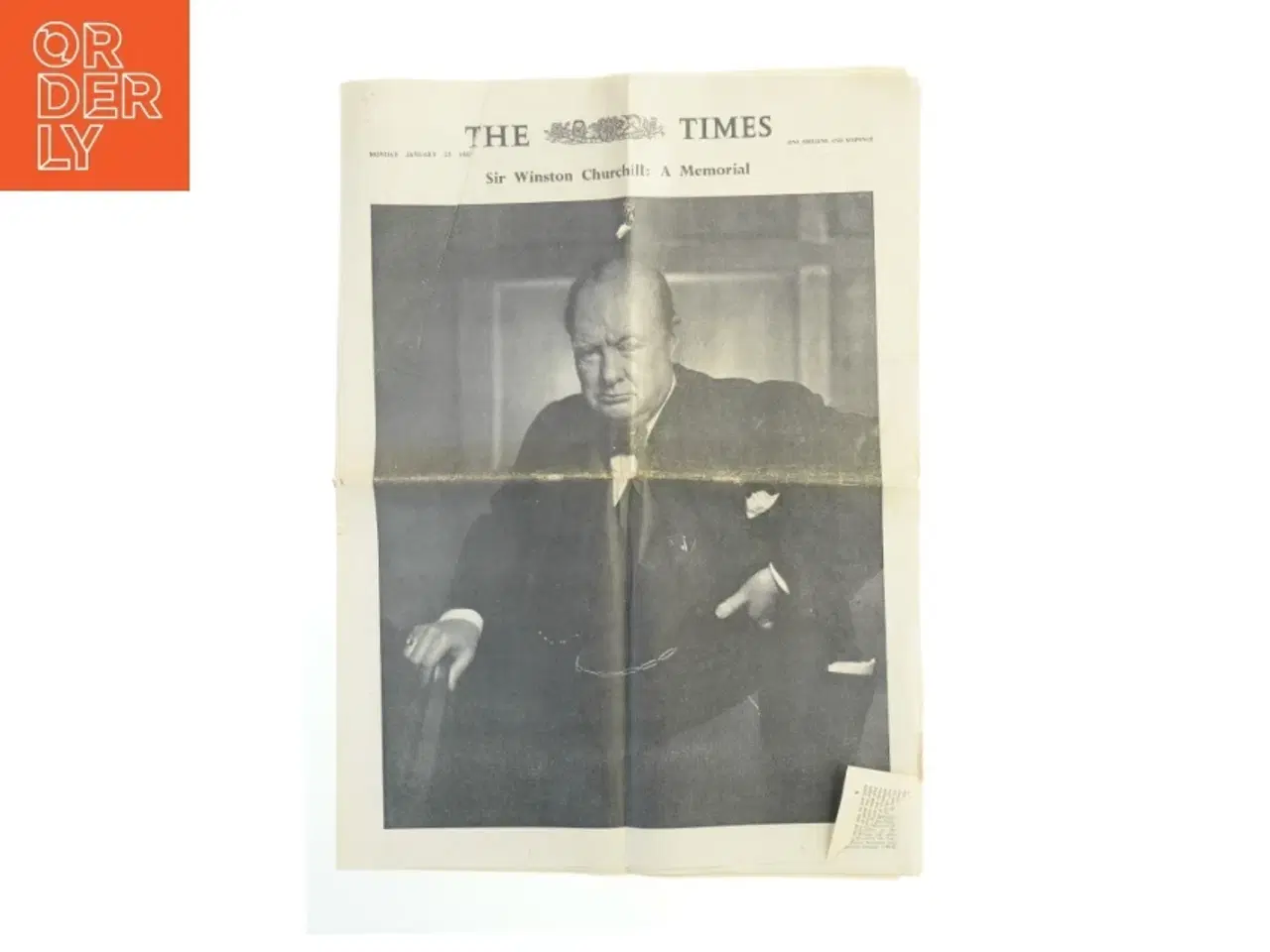 Billede 1 - Gammel avis 'The Times - Churchill: A Memorial' (str. 60 x. 44 cm)