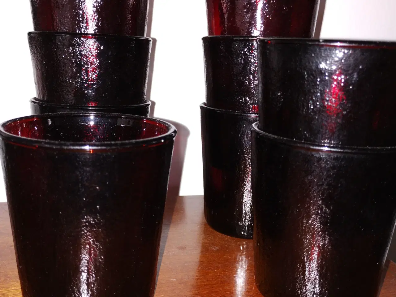 Billede 2 - Røde vintage drikkeglas