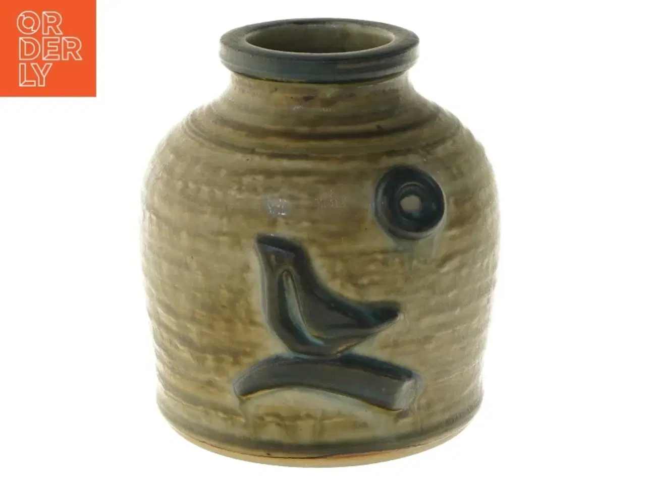 Billede 1 - Vase med fuglemotiv fra Royal Copenhagen (str. 16x14 cm)