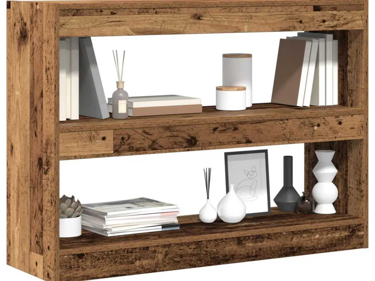 Billede 3 - Bogreol Gammelt træ 100 x 30 x 72 cm Konstrueret træ
