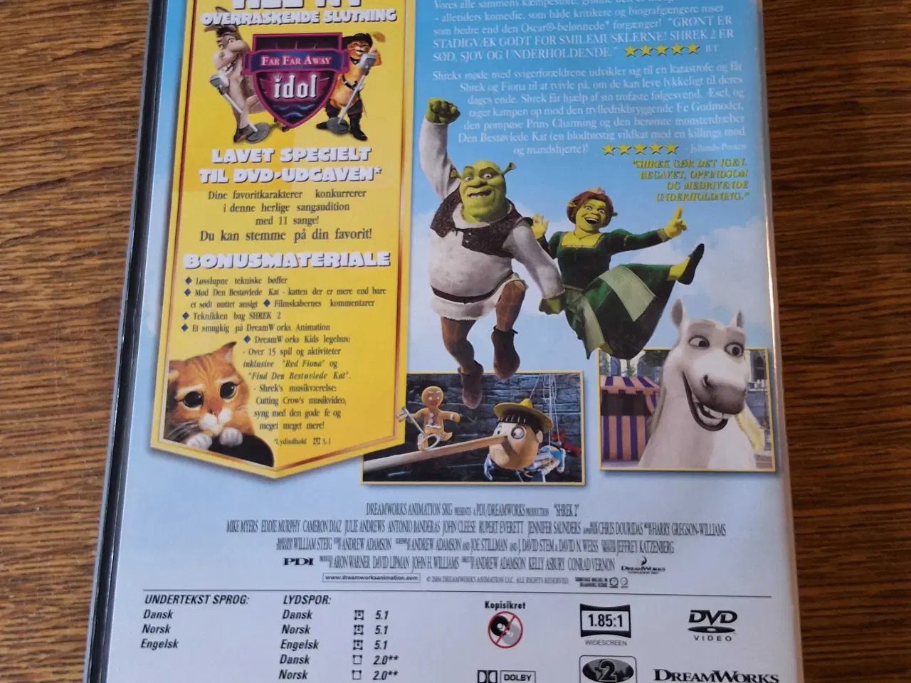 Billede 4 - SHREK + SHREK 2 DVD-animeret familiefilm. 