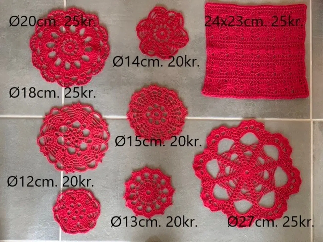 Billede 1 - Flakoner - hjemmehæklede i bomuld - ubrugte/nye