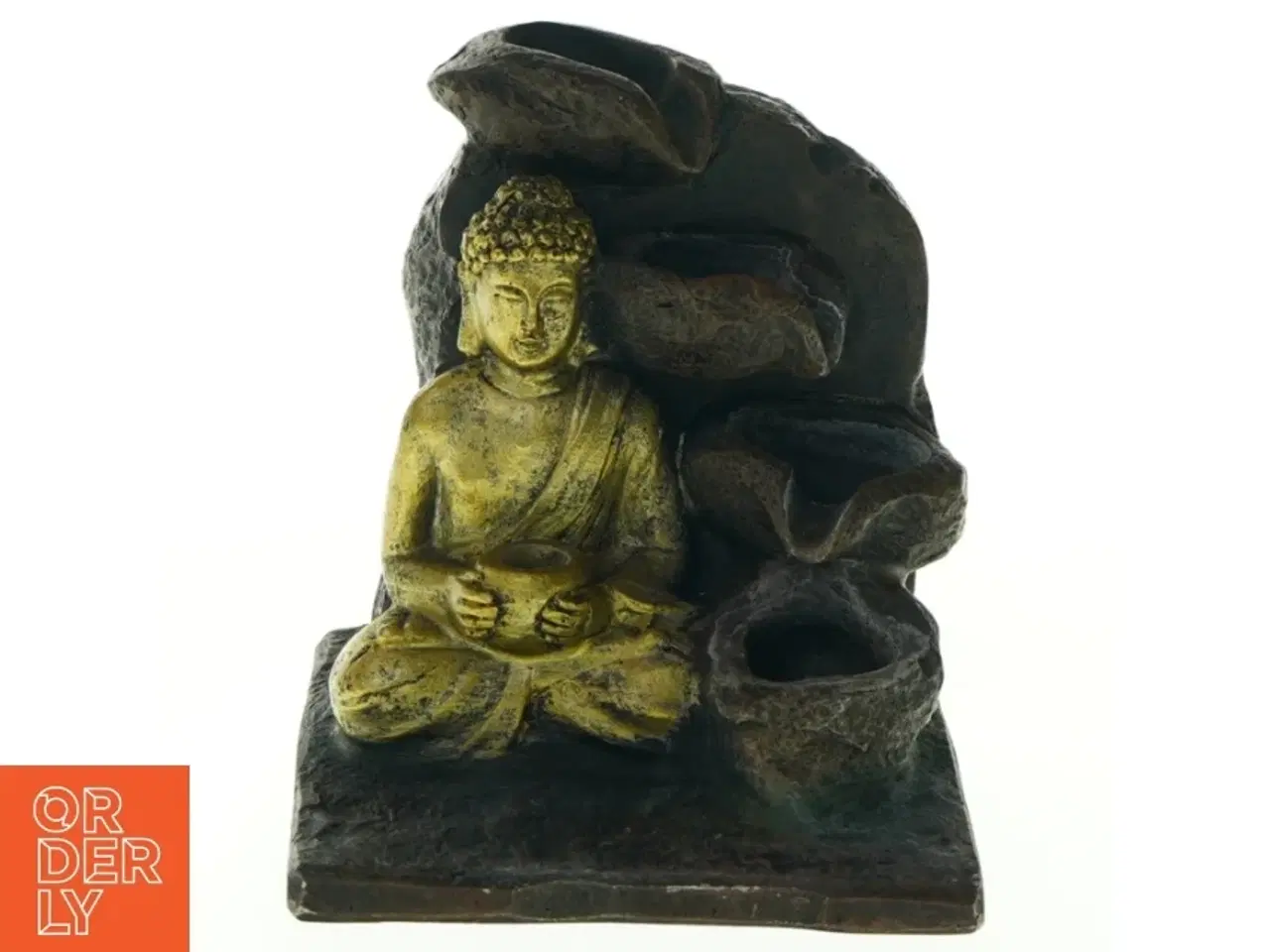 Billede 1 - Buddhafigur (str. H. 13 cm. 11,5 x. 11,5 cm)