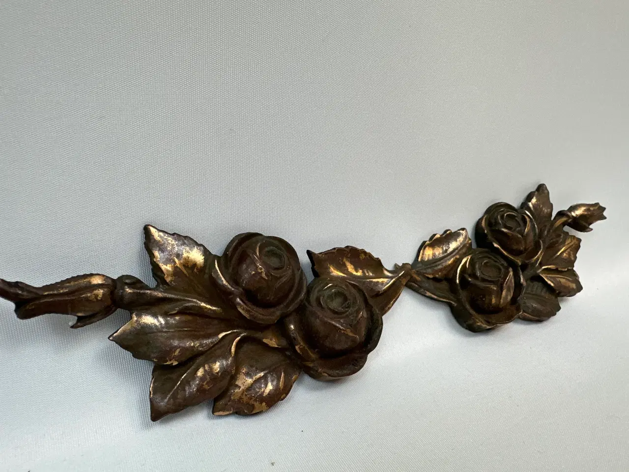 Billede 9 - 2 stk. vintage rose ornamenter I kobber