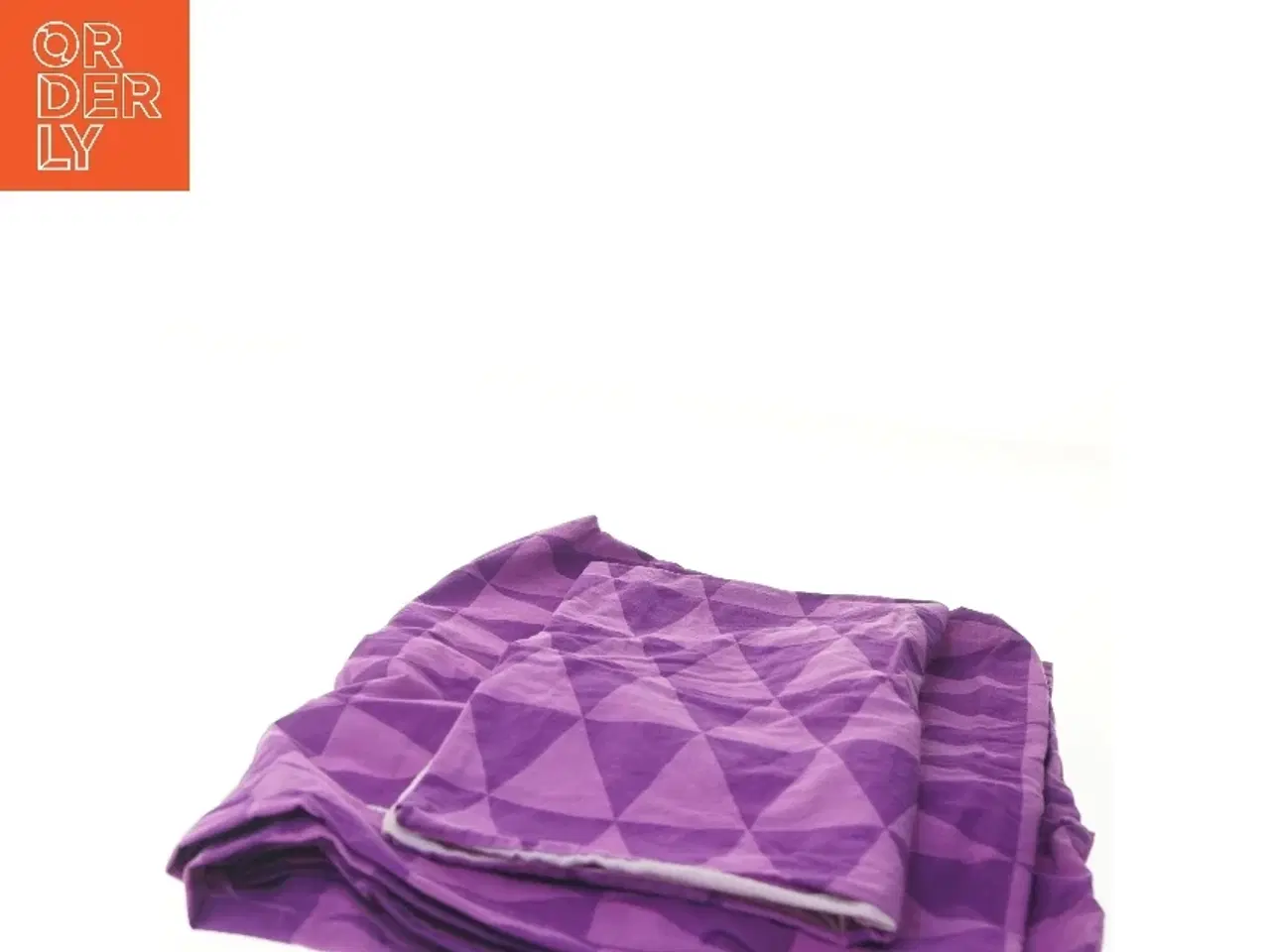 Billede 3 - Sæt sengetøj i lilla mønster (str. 38x40 og 90x120 cm)