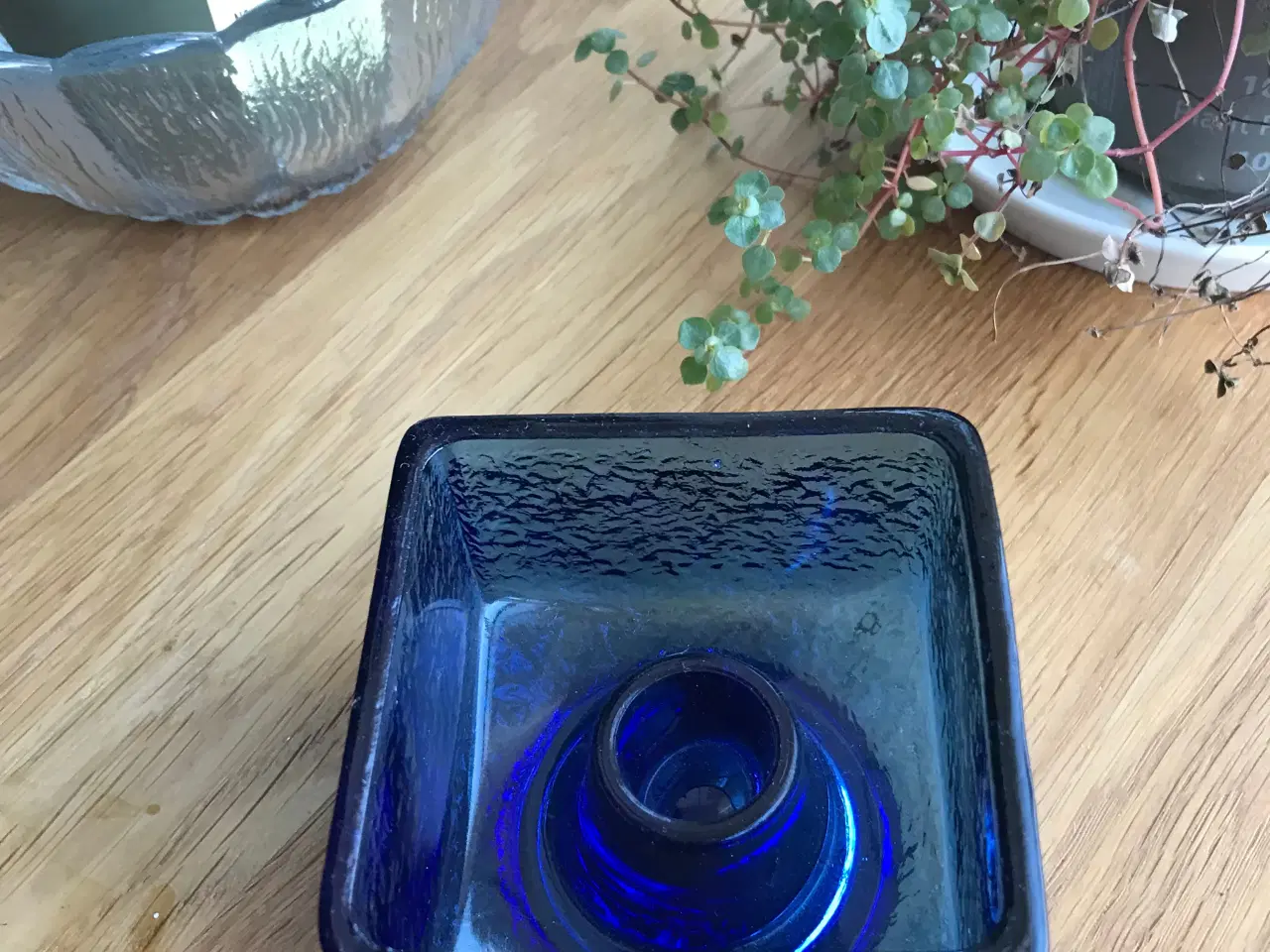 Billede 2 - Lysestage - i blå skål