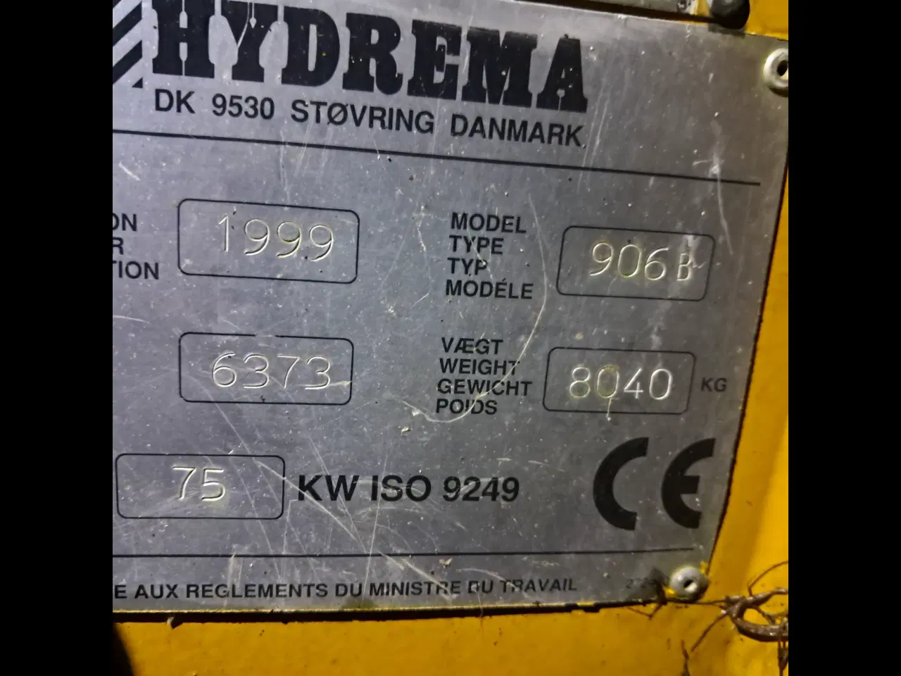 Billede 1 - HYDREMA 906 B 1999 9500 timer