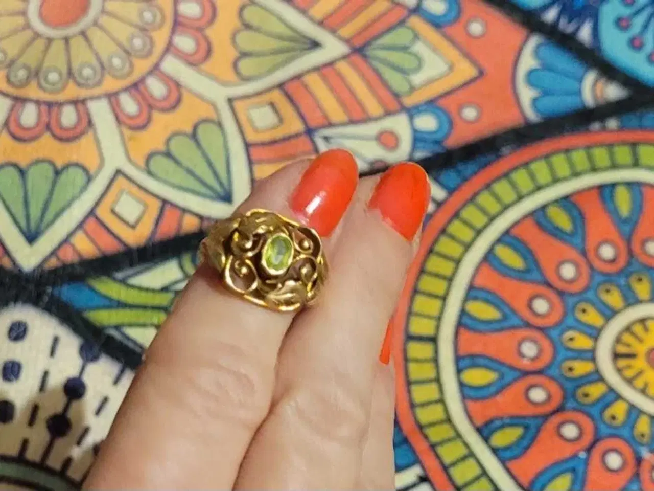 Billede 6 - Gudesmuk antik vintage guldring str. 17,3