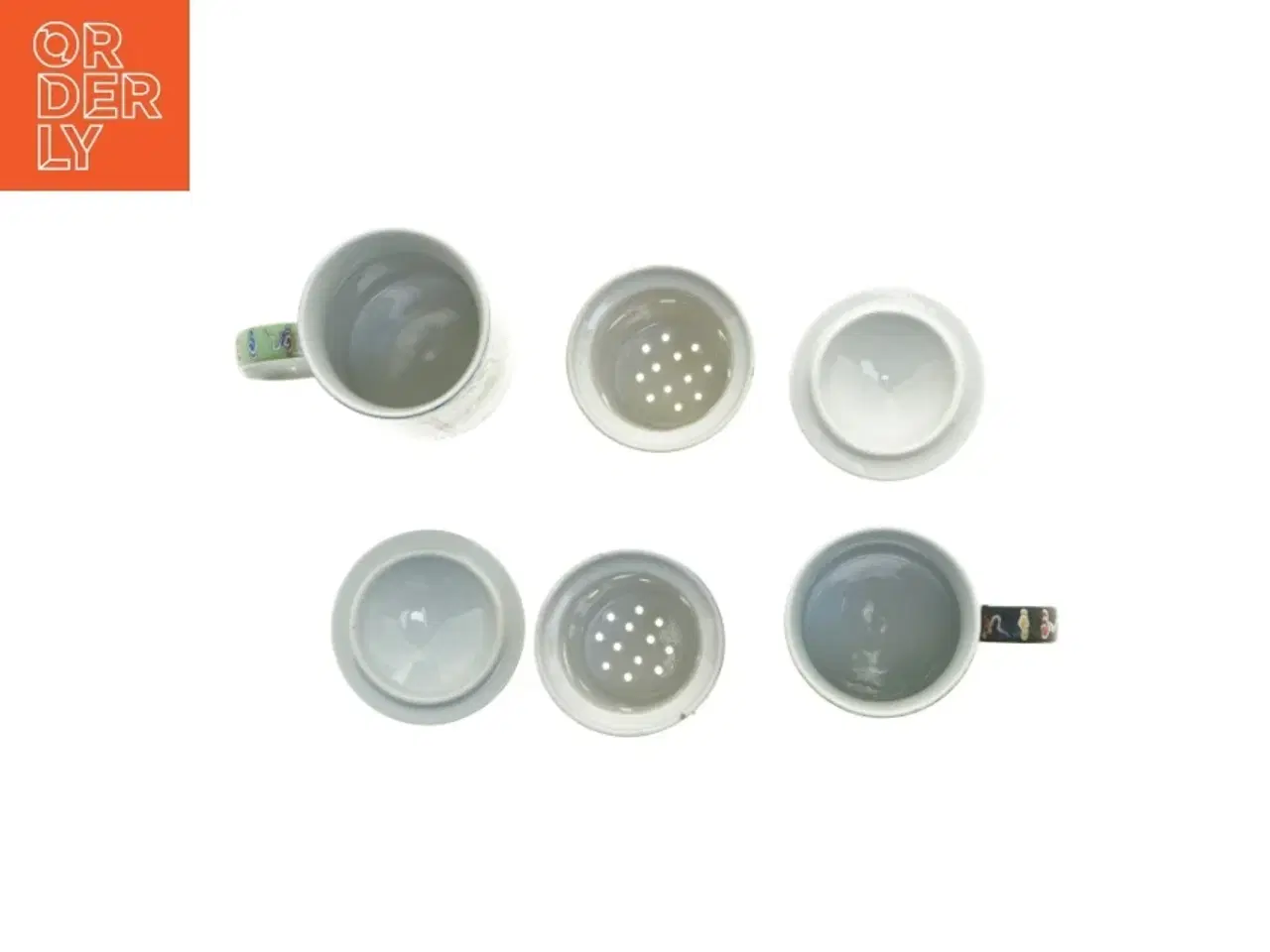 Billede 3 - Dekorerede porcelænskrus med låg (str. 14,5 x 7,5 x 11 cm)