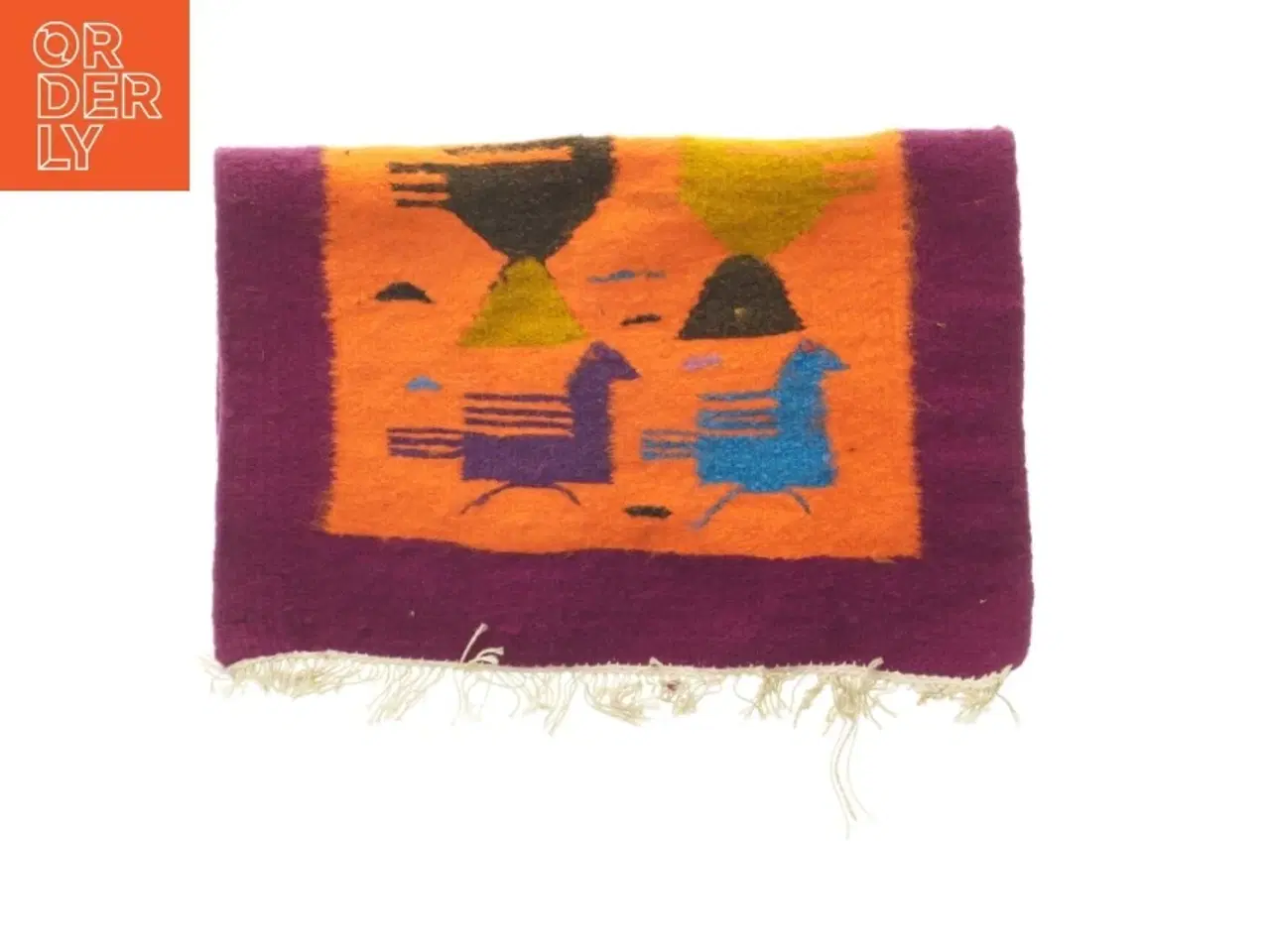 Billede 1 - Vævet vægtæppe fra Tunesien med dyremotiv (str. 37x45 cm)