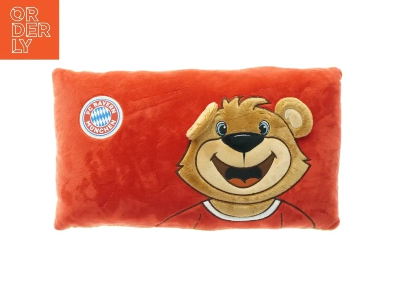 Billede 1 - FC Bayern pude med logo og maskot bjørnen Berni fra Fc Bayern München Fodbold klub (str. 45 x. 25 cm)