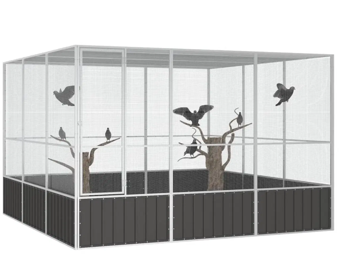 Billede 2 - Fuglebur 302,5x324,5x211,5 cm galvaniseret stål antracitgrå