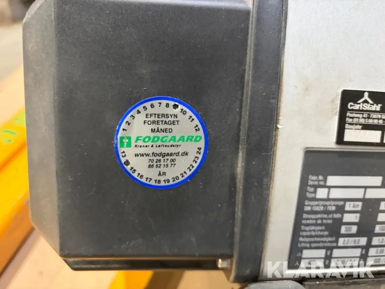 Billede 10 - Svingkran Max fodgaard 500 kg. Carl Stahl 620 elektrisk talje