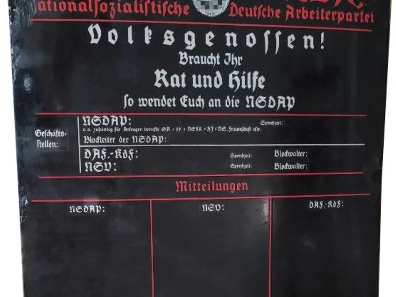 Billede 1 - Emalje Skilt NSDAP