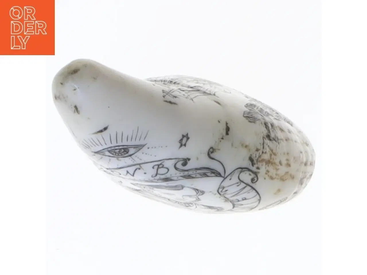 Billede 3 - Skrimshaw med motiv (str. 9 cm)