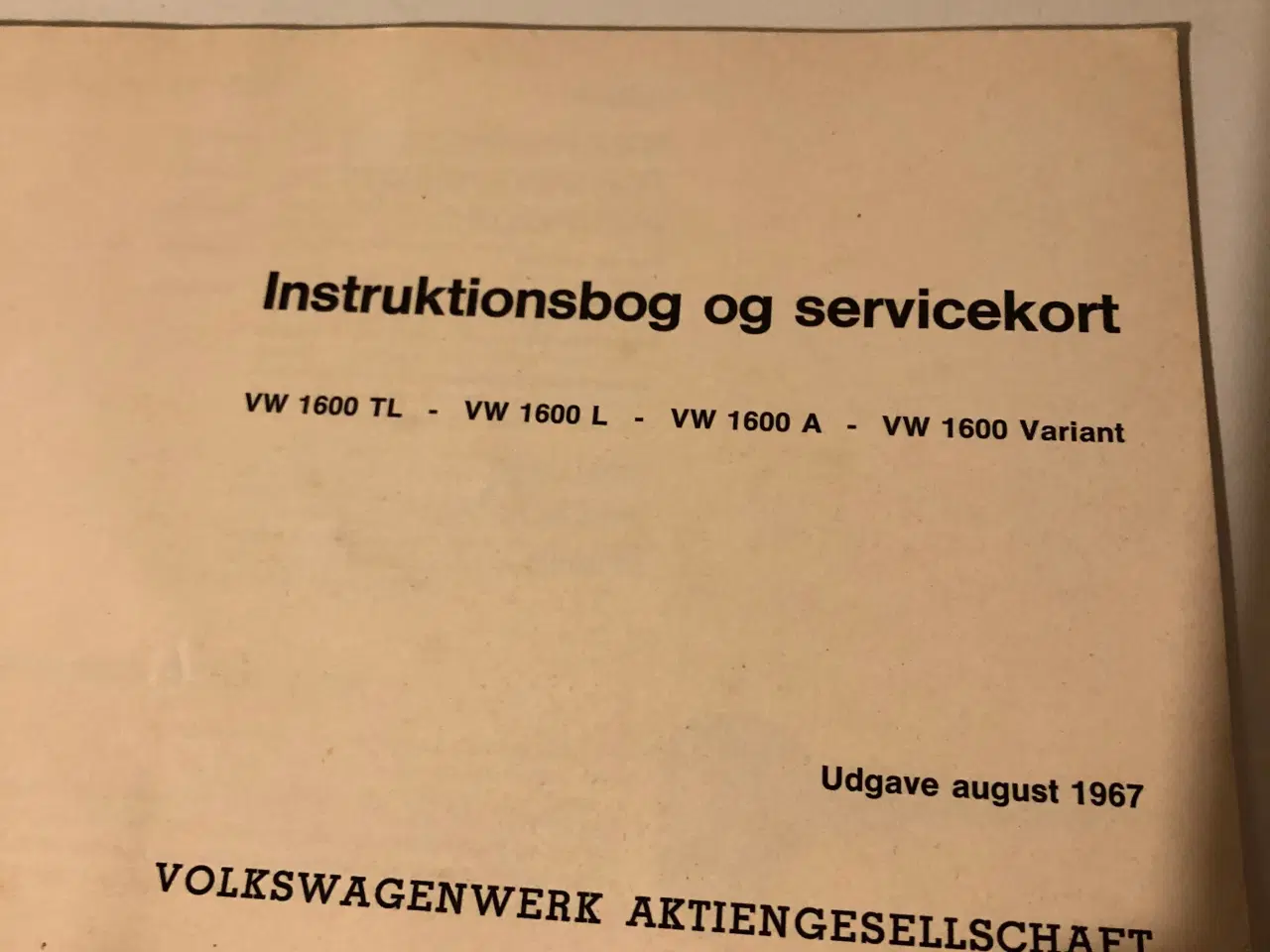 Billede 2 - vw instruktionsbog