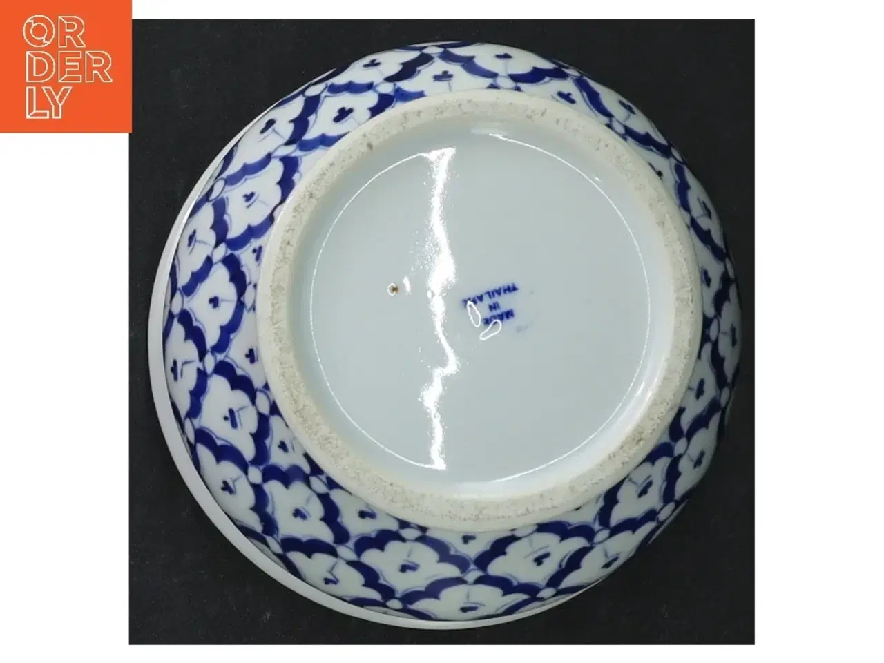 Billede 3 - Blå og hvid porcelænspotte (str. H 9 cm ø. 12 cm)