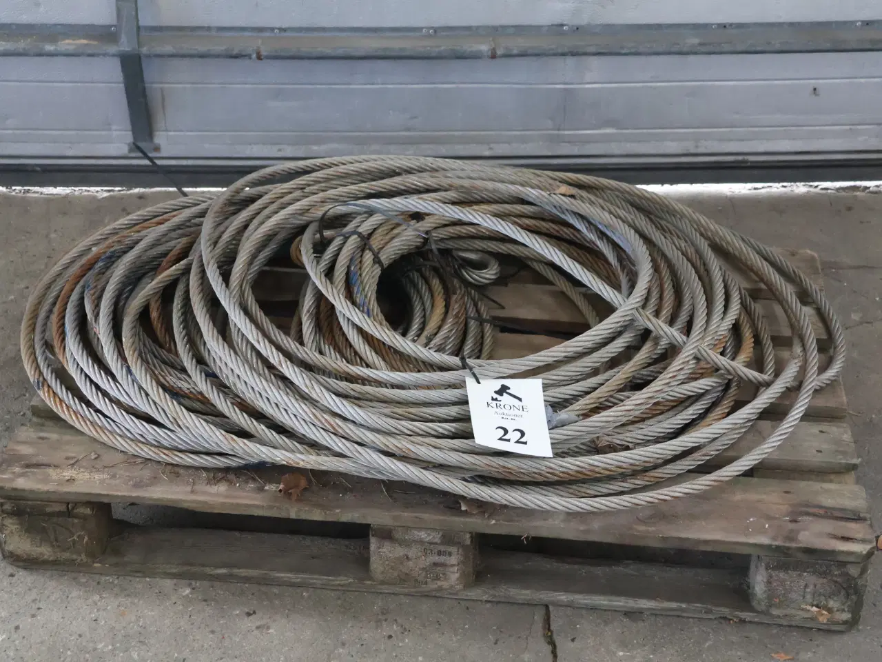Billede 1 - 3 Stk Rustfristål wire ø 18mm. ca 160kg inkl palle