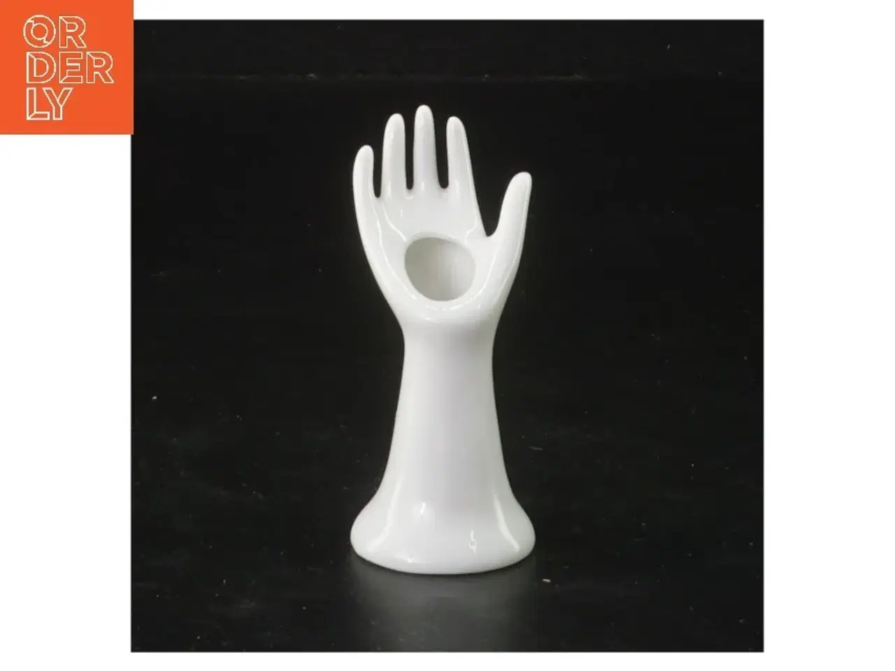 Billede 2 - Hvid håndformet ringholder (str. 8 cm)