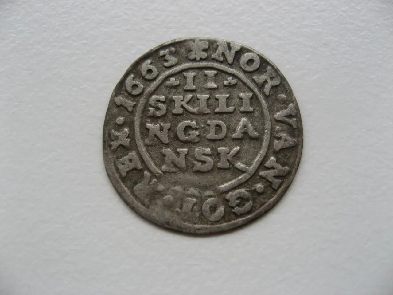 Billede 1 - Særdeles flot II Skilling 1663. Fr.D.III