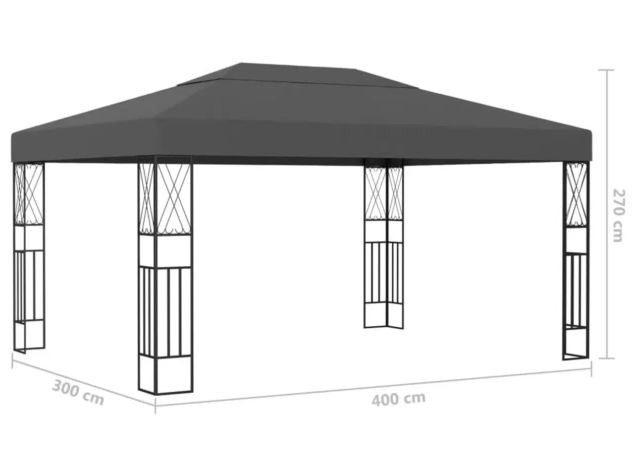 Billede 6 - Pavillon 3x4 m stof antracitgrå