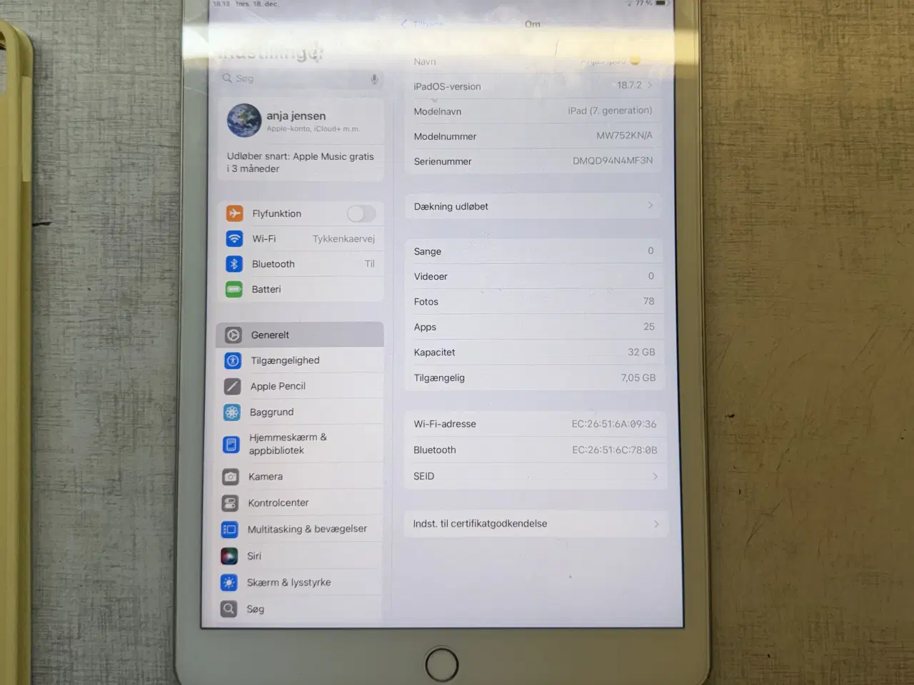Billede 1 - Ipad 7 sælges 