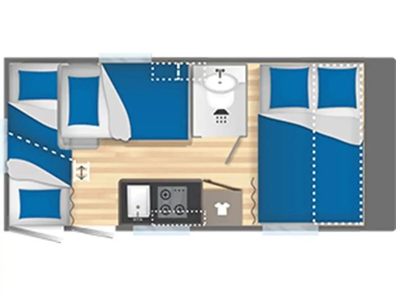 Billede 5 - 2025 - Caravelair ALBA 426 Family    Let køjevogn. meget vogn for pengene