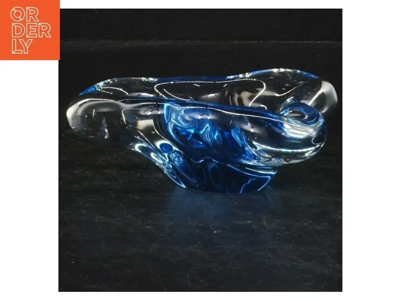 Billede 1 - Blåt glas kunstværk (str. 13,5 cm)