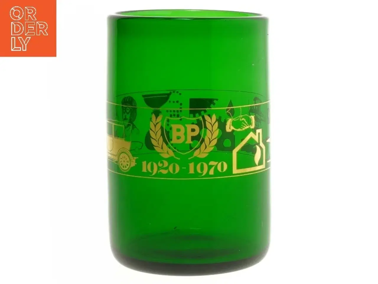 Billede 1 - Grøn BP 1920-1970 souvenirglas fra BP (str. 15 cm)