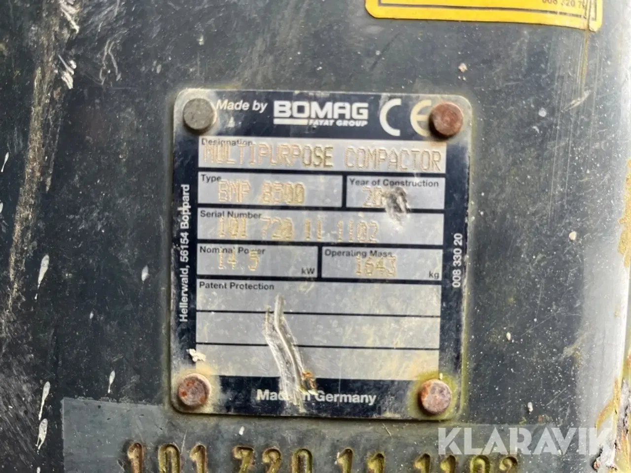 Billede 7 - Råjordskompaktor Bomag BMP 8500
