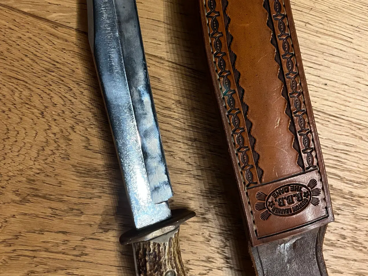 Billede 1 - Sjælden Jagt-Bowie Kniv m/ Custom Bælte/Skede Sæt